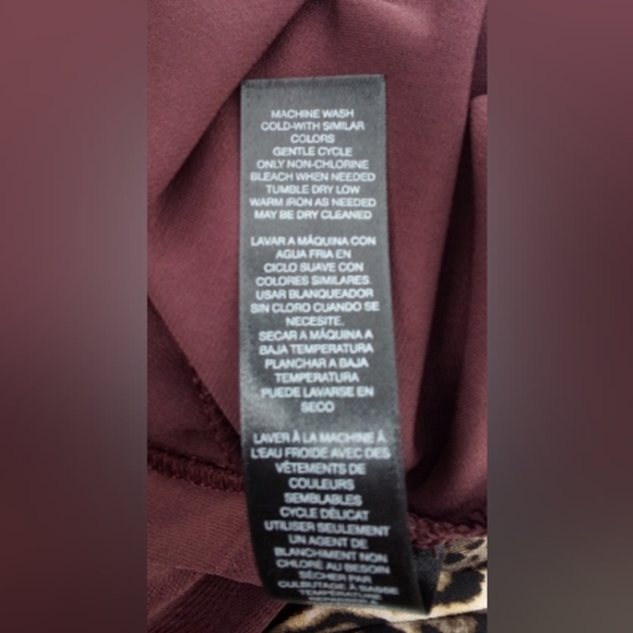 NWT $98 WHBM Leopard Reversable Deep Purple Dress Spandex Blend Sheath S - Picture 14 of 16